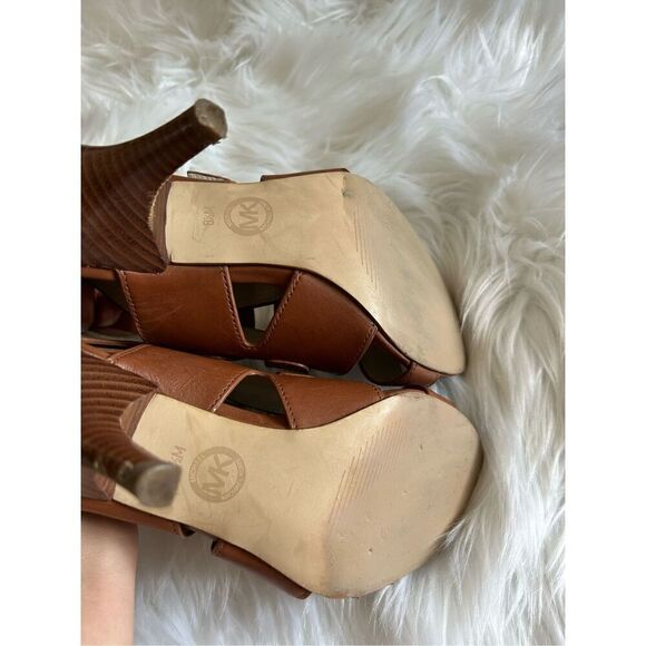 Michael kors brown leather strapped heels size 8.5 - Picture 5 of 9